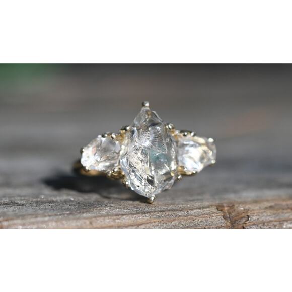Jewelry - alternative raw diamond engagement rings, raw crystal size 4 5 6 7 8 8 9 10 11